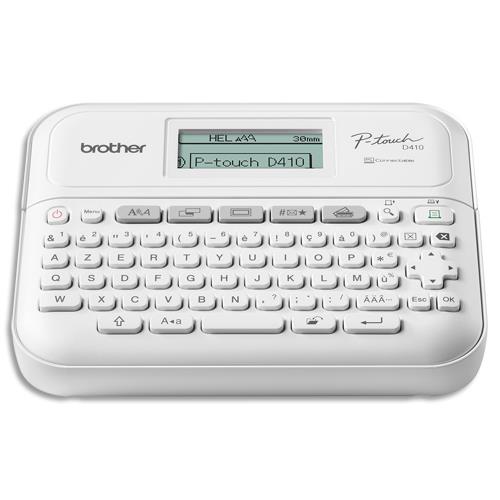 BROTHER Etiqueteuse bureautique pro PT-D410 18mm + adaptateur, ruban TZe 4m, câble (dont eco-taxe de 0,10 €)