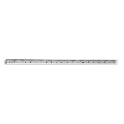 MINERVA Règle carrée de 20 cm transparente de qualité optique. Traçage technique avec marquage indélébile