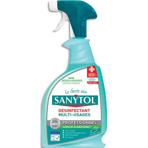 SANYTOL Spray nettoyant et désinfectant multi-usage 750 ml. Bactéricide, fongicide et virucide