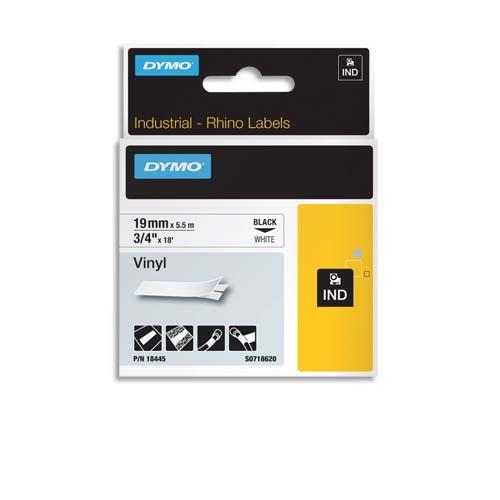 DYMO Ruban Rhino 19 mm vinyl Noir sur Blanc 18445
