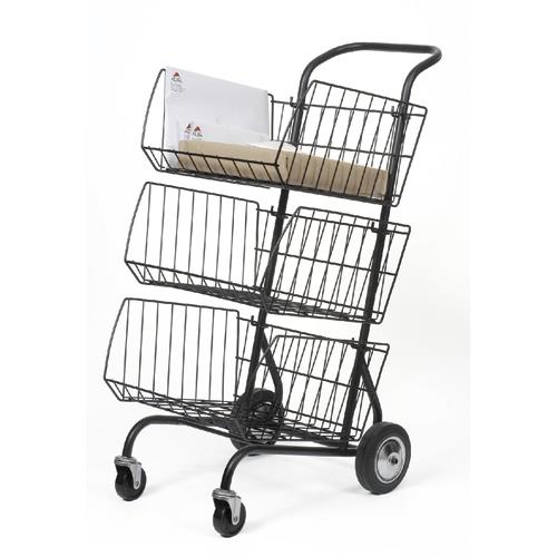 ALBA Chariot courrier 3 étages 62 x 95 x 46 cm - structure en fil métal peint