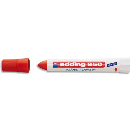 EDDING Marqueur industriel pate colorée et encre permanente Rouge pour toutes surfaces 6002
