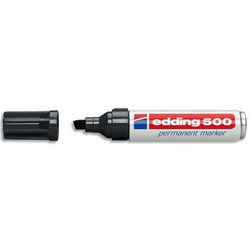 EDDING Marqueur Edding 500 permanent, corps aluminium, pointe biseautée - coloris Noir