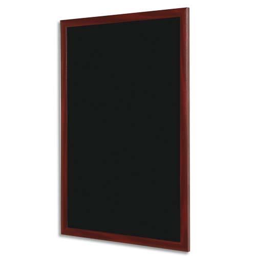 BI-OFFICE Ardoise murale Noire, cadre coloris merisier, livrée avec 2 craies et fixation L30 x H40 cm (dont eco-taxe mobilier de 0,05 €)