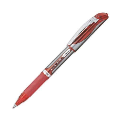 PENTEL Roller à encre gel rechargeable ENERGEL. Pointe large de 1mm. Coloris rouge