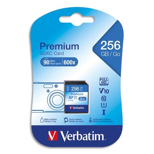 VERBATIM Carte Premium SDXC 256Go Class 10/U1 44026 (dont eco-taxe de 0,02 €) (dont taxe copie privée de 4,00 €)