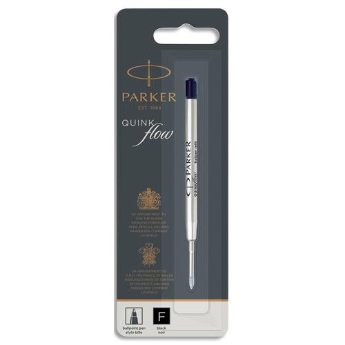 PARKER Recharge pour bille pointe fine QUINKFLOW encre Noire. En blister.