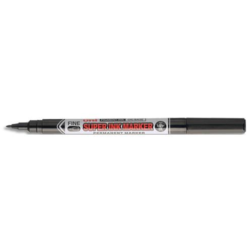 UNI-BALL Marqueur permanent Noir toute surface, Ecriture fine 0,9 mm