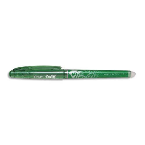 PILOT Stylo Roller FriXion Point, pointe hi-tec fine, s'efface à la gomme en bout de stylo,coloris Vert.
