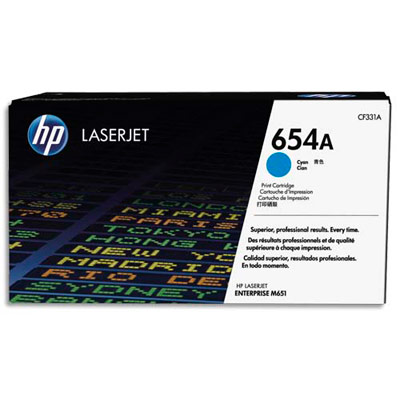 HP Toner Cyan 654A CF331A (dont eco-taxe de 0,35 €)