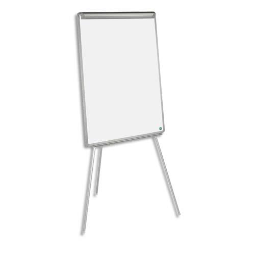 BI-OFFICE Chevalet de Conférence Blanc Earth surface mélaminée effaçable à sec, 3 pieds L70 x H100 x P3cm (dont eco-taxe mobilier de 0,38 €)
