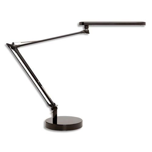 UNILUX Lampes à LED MamboLED Noire en ABS et alu - Bras 2 x 32 cm, Tête 28,5 x 4,5 cm Socle D16 x H2,5 cm (dont eco-taxe de 0,21 €)