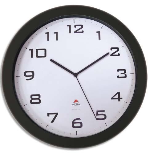 ALBA Horloge murale Horissimo silencieuse grand format à pile 1AA non fournie - D38 cm, P5,11 cm Noir (dont eco-taxe de 0,11 €)