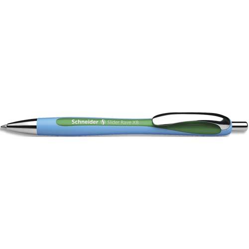 SCHNEIDER Stylo bille rétractable et rechargeable, encre indélébile Verte