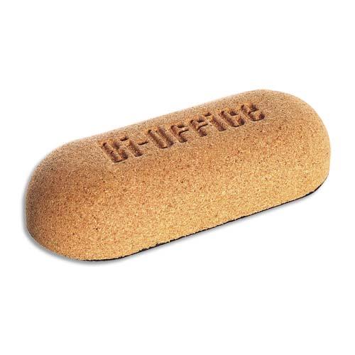 BI-OFFICE Brosse magnétique corps en Liège, livrée avec 3 recharges - Dim : L12 x H2,7 x P5 cm
