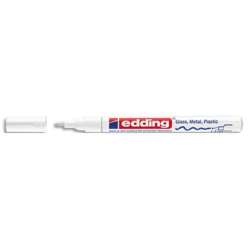 EDDING Marqueur peinture encre permanente laquée Blanc pour toutes surfaces pointe fine