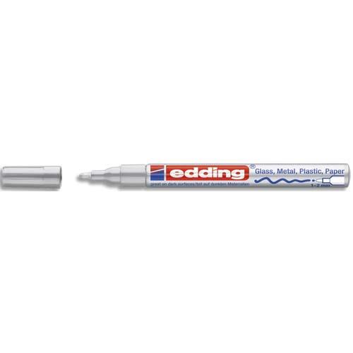 EDDING Marqueur peinture encre permanente laquée Argent pour toutes surfaces pointe fine