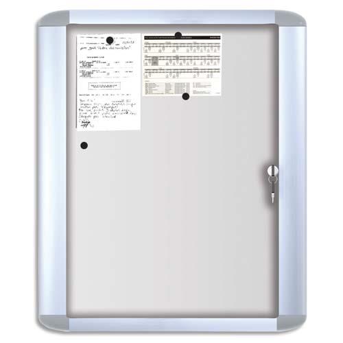 BI-OFFICE Vitrine d'intérieur Mastervision porte verre trempé fond magnétique laqué Blanc 4 feuilles A4 (dont eco-taxe mobilier de 0,15 €)