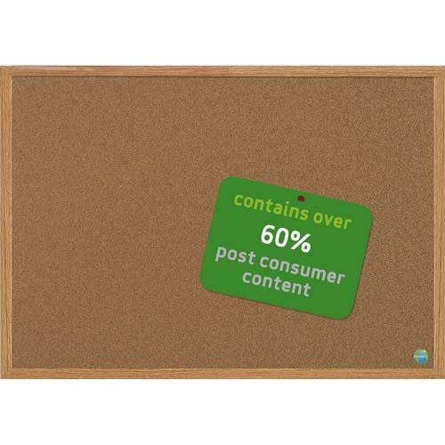 BI-OFFICE Tableau d'affichage Earth en Liège, cadre en bois, recyclé, visserie fournie Format L90xH60 cm (dont eco-taxe mobilier de 0,15 €)
