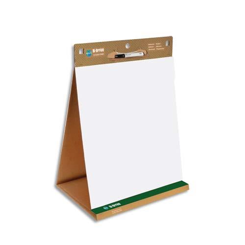 BI-OFFICE Tableau conférence portable Blanc Earth, 20 feuilles unies repositionnables recyclé L50xH58,5cm (dont eco-taxe mobilier de 0,11 €)