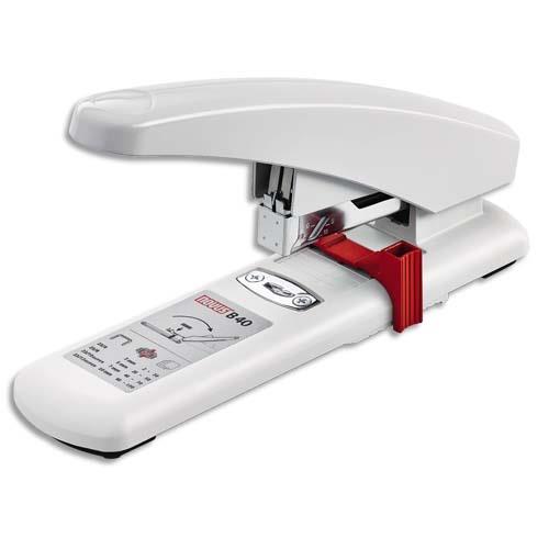 NOVUS Agrafeuse grande capacité B40. Capacité 100 feuilles. Pour agrafe 23/6 -23/13 SUPER. Gris