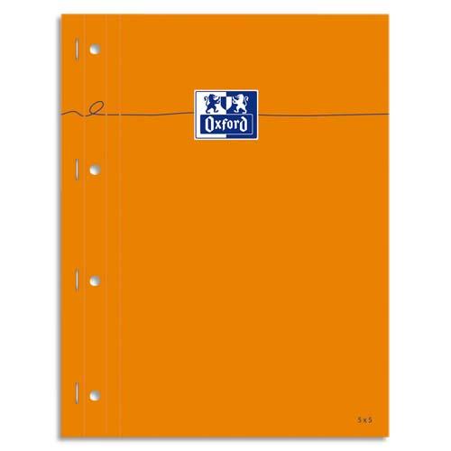 OXFORD Bloc agrafé côtés perforés, réglure pleine page 230x297 papier Blanc 5x5