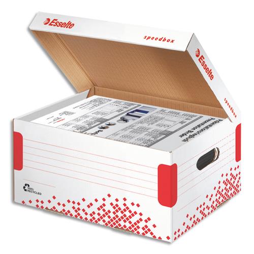 ESSELTE Conteneur SPEEDBOX taille Small pour doc A4+sous-dossiers, coloris Blanc