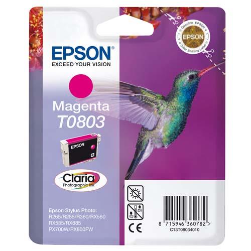 EPSON Cartouche Jet d'Encre Claria Magenta ''Colibri'' (T0803) - C13T08034011 (dont eco-taxe de 0,01 €)
