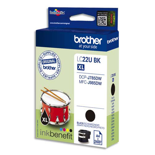 BROTHER Cartouche Jet d'encre Noir LC22UBK (dont eco-taxe de 0,02 €)