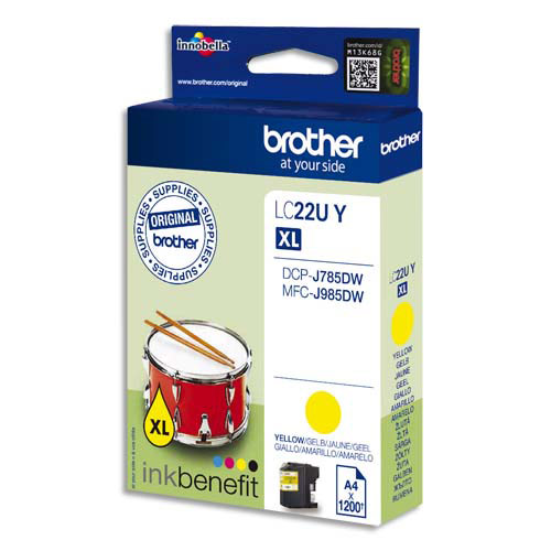BROTHER Cartouche Jet d'encre LC22UY Jaune haute capacité (dont eco-taxe de 0,01 €)