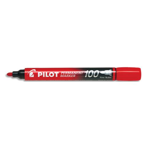 PILOT Marqueur permanent MARKER 100 pointe conique fine encre Rouge