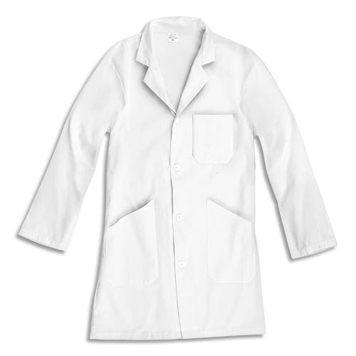 WONDAY Blouse à manches longues Blanche en tissu 100% Coton 3 poches, Taille L
