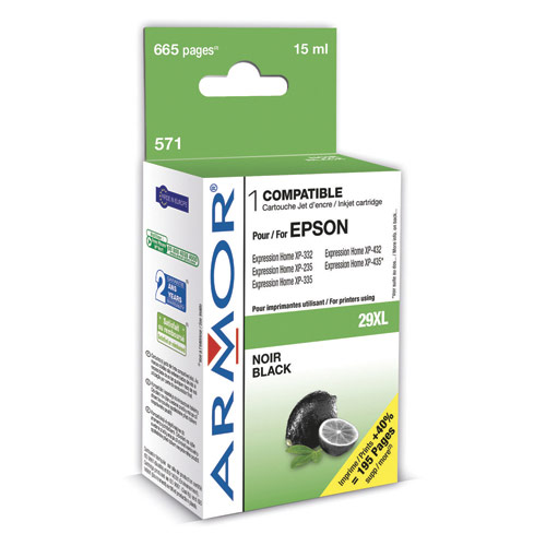ARMOR Cartouche Jet d'encre compatible pour EPSON Noir T2991XL K12664 (dont eco-taxe de 0,02 €)