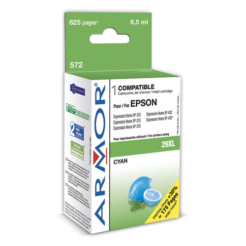 ARMOR Cartouche Jet d'encre compatible pour EPSON Cyan T2992XL K12665 (dont eco-taxe de 0,02 €)