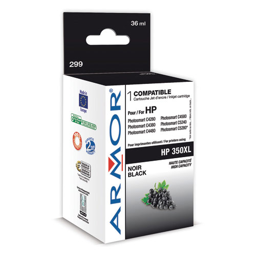 ARMOR Cartouche Jet d'encre reman pour HP 350XL Noir CB336E K20254 (dont eco-taxe de 0,02 €)