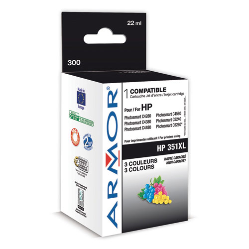 ARMOR Cartouche Jet d'encre reman pour HP 351XL 3 couleurs CB338E K20255 (dont eco-taxe de 0,02 €)