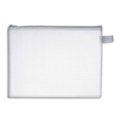 WONDAY Pochette zippée en PVC renforcé semi-transparente pour le courrier, format 17x13cm épaisseur 0,5cm