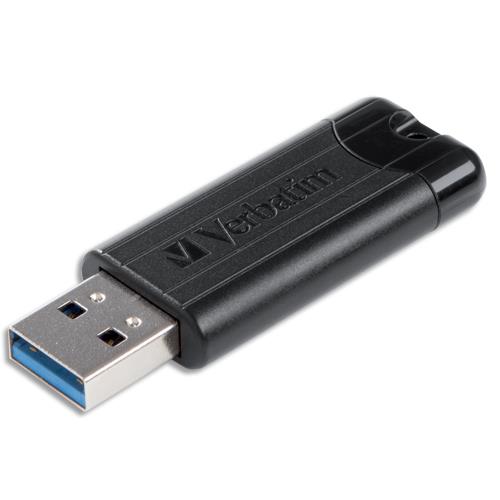 VERBATIM Clé USB 3.0 PINSTRIPE Noire 64Go 49318 (dont eco-taxe de 0,01 €) (dont taxe copie privée de 2,80 €)