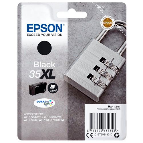 EPSON Cartouche Jet d'Encre DURABrite Ultra Black XL ''Cadenas'' 35 (T3591) - C13T35914010 (dont eco-taxe de 0,01 €)
