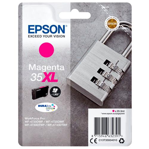 EPSON Cartouche Jet d'Encre DURABrite Ultra Magenta XL ''Cadenas'' 35 (T3593) - C13T35934010 (dont eco-taxe de 0,01 €)