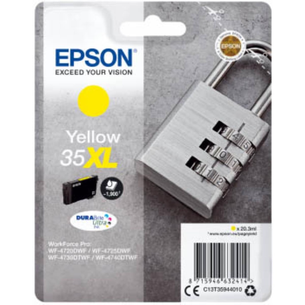 EPSON Cartouche Jet d'Encre DURABrite Ultra Yellow XL ''Cadenas'' 35 (T3594) - C13T35944010 (dont eco-taxe de 0,01 €)