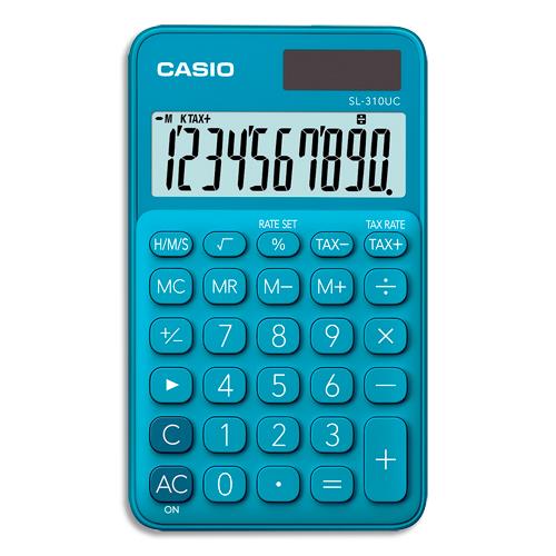 CASIO Calculatrice de poche 10 chiffres Bleue SL-310UC-BU-S-EC (dont eco-taxe de 0,01 €)