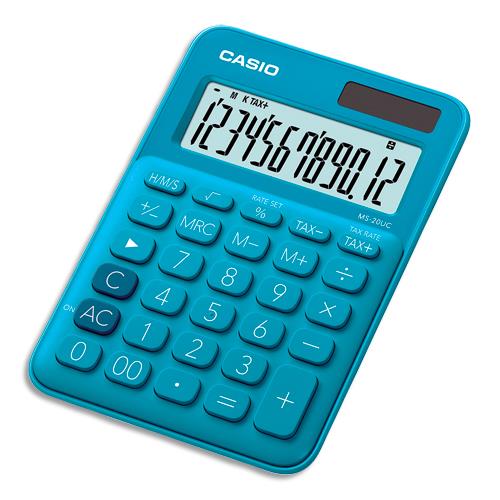CASIO Calculatrice de bureau 12 chiffres Bleue MS-20UC-BU-S-EC (dont eco-taxe de 0,02 €)