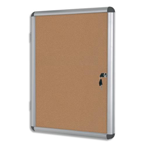 BI-OFFICE Vitrine d'intérieur en aluminium, surface en Liège - Format : 98,1 x 72 cm (dont eco-taxe mobilier de 0,38 €)