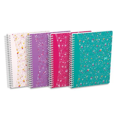 OXFORD Cahier carte Flowers intégrale A5 120 pages 90g Ligné