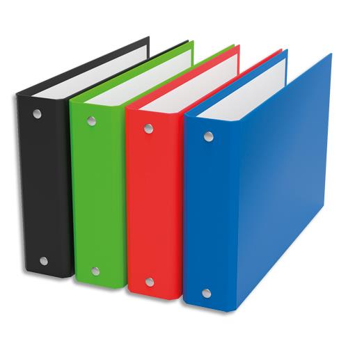 OXFORD Classeur à fiches format A5 à l'italienne, 2 anneaux dos 2,5 cm en balacron. Coloris assortis