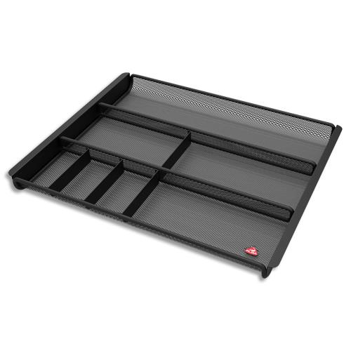 ALBA Organiseur de tiroir MESHORG en métal Mesh Noir 7 cmpt. Dimensions (lxhxp) : 34,7 x 2,9 x 28,2 cm