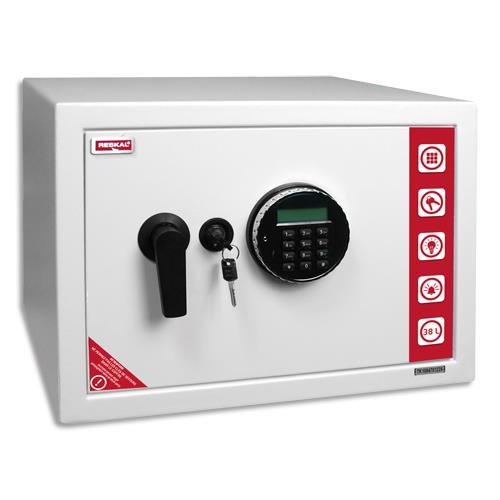 RESKAL Coffre de sécurité SE3 Premium 38,5 litres Blanc, serrure électronique - Dim : L43 x H31 x P35 cm (dont eco-taxe de 2,84 €)