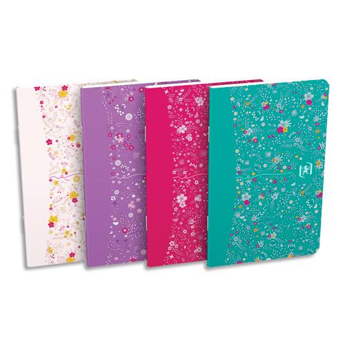 OXFORD Cahier carte Flowers agrafé 9 x 14 cm 60 pages 90g Ligné