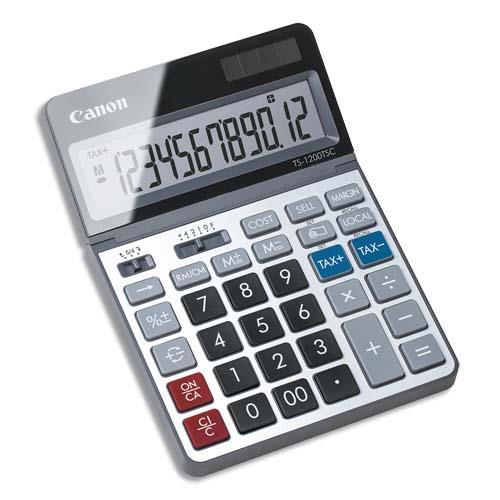 CANON Calculatrice écologique TS-1200TSC 12 chiffres écran inclinable 2468C002AA (dont eco-taxe de 0,02 €)